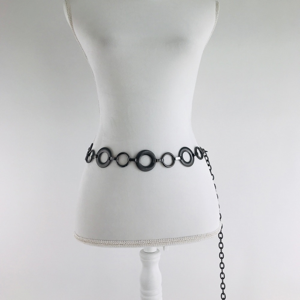 chain belt size med, gun metal/dark gray adjust